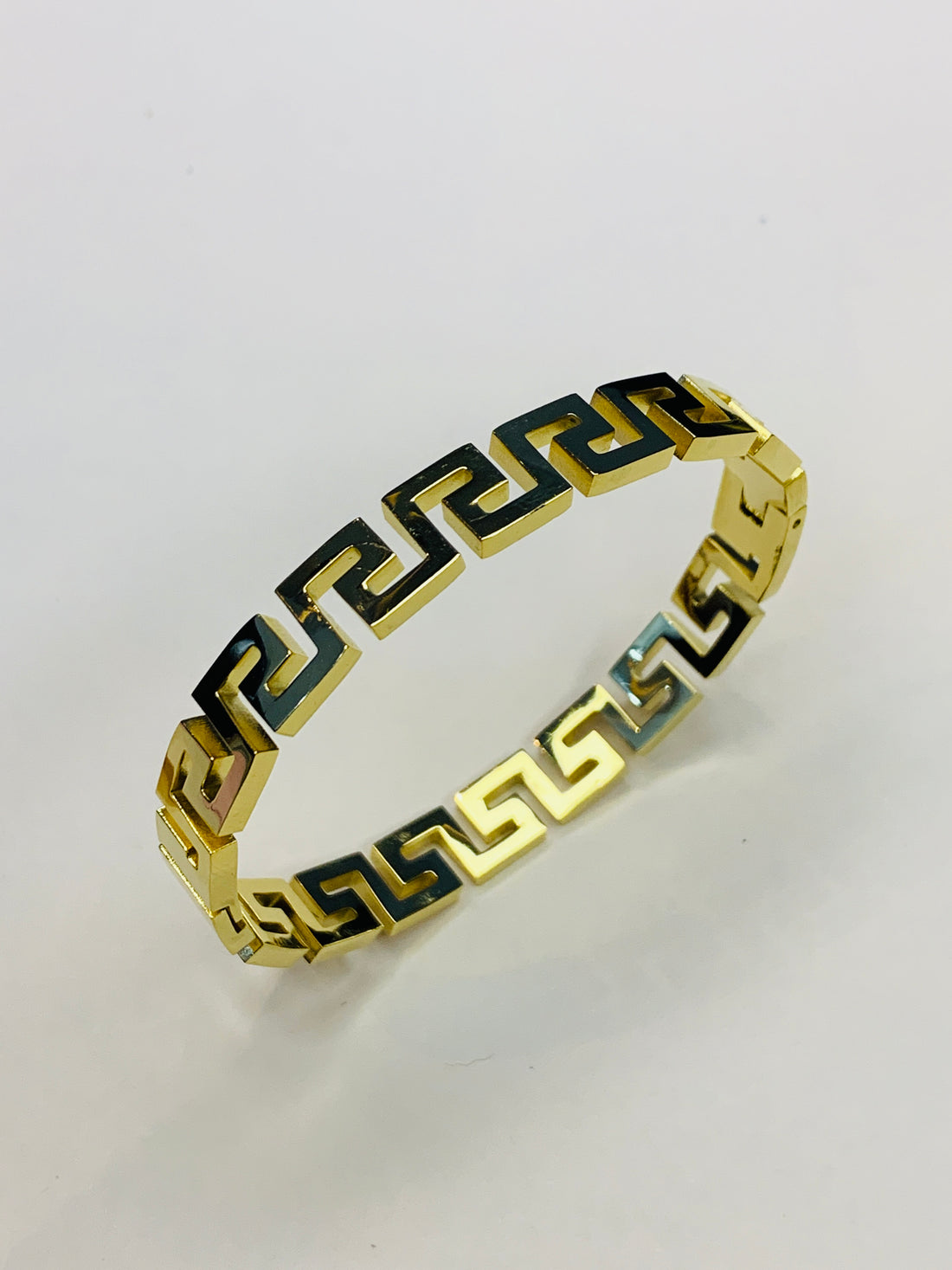 Greek Key Gold Plated Cuff