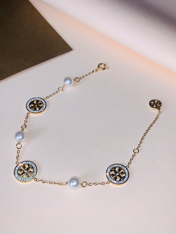 Tory Burch Pearl Bracelet Premium Quality Stainless steel 18k